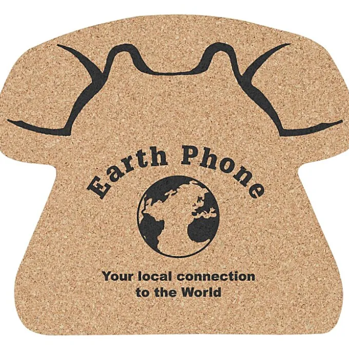 Large Cork Coaster - Telephone