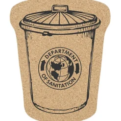 Large Cork Coaster - Trash Can