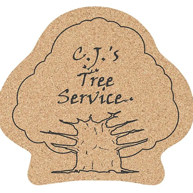 Large Cork Coaster - Tree