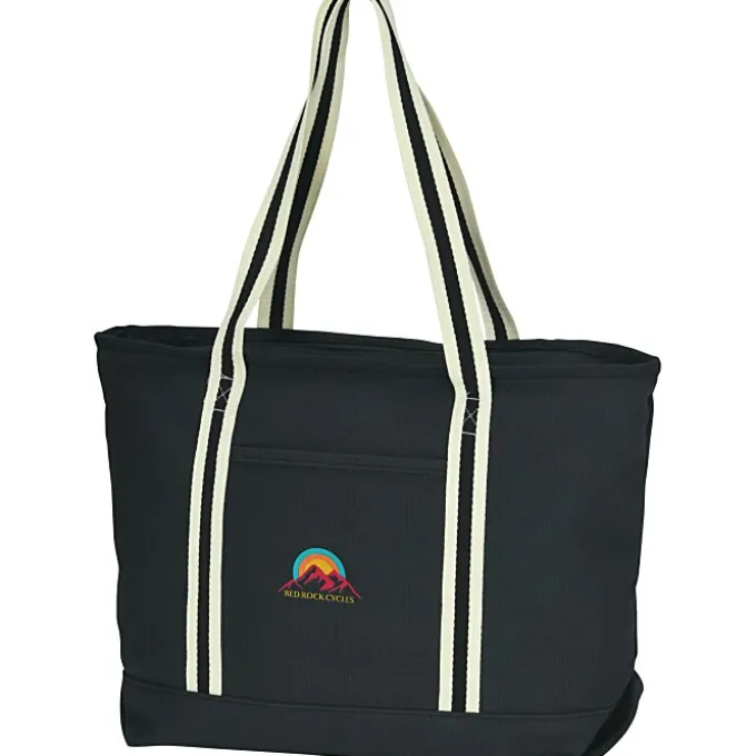 Large Cotton Canvas Admiral Tote - Embroidered