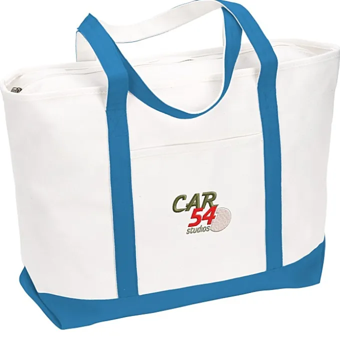 Large Heavyweight Cotton Canvas Tote - Embroidered