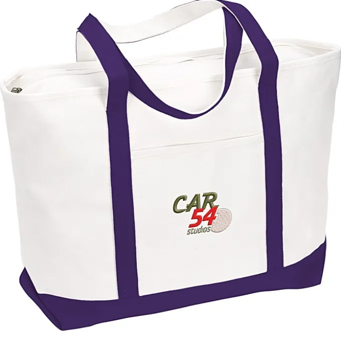 Large Heavyweight Cotton Canvas Tote - Embroidered