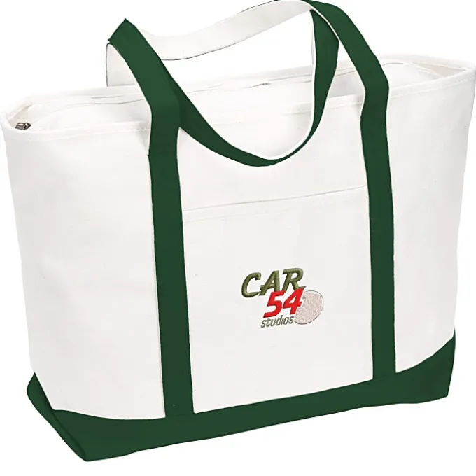 Large Heavyweight Cotton Canvas Tote - Embroidered