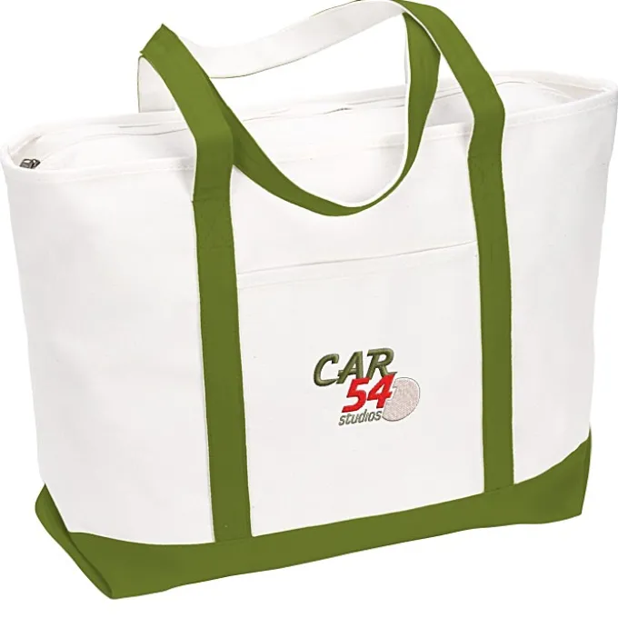 Large Heavyweight Cotton Canvas Tote - Embroidered