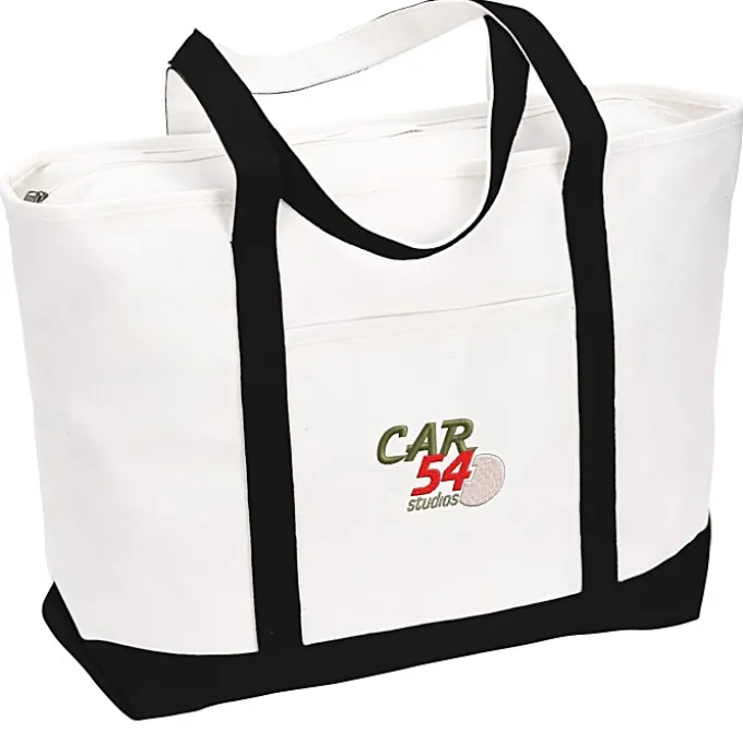 Large Heavyweight Cotton Canvas Tote - Embroidered