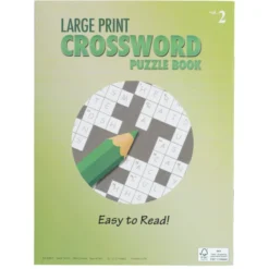 Large Print Crossword Puzzle Book & Pencil - Volume 2