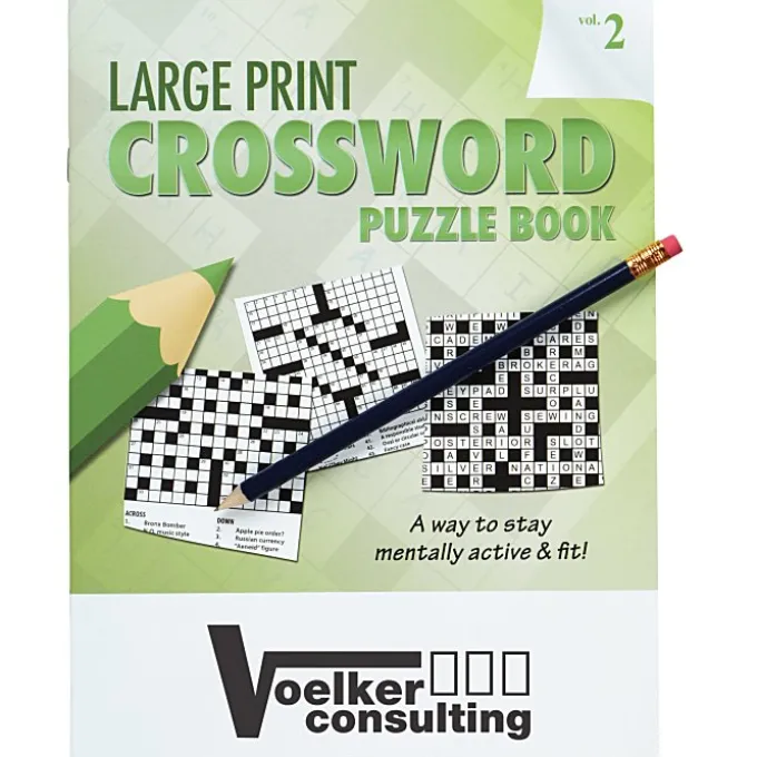 Large Print Crossword Puzzle Book & Pencil - Volume 2