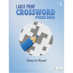 Large Print Crossword Puzzle Book & Pencil - Volume 1