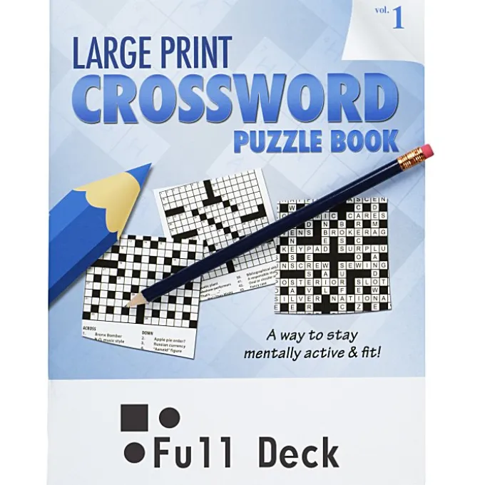 Large Print Crossword Puzzle Book & Pencil - Volume 1