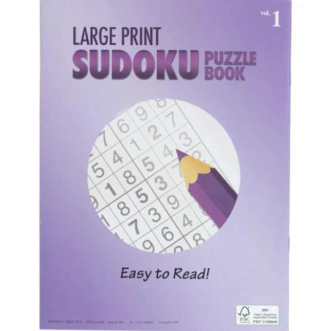 Large Print Sudoku Puzzle Book & Pencil - Volume 1
