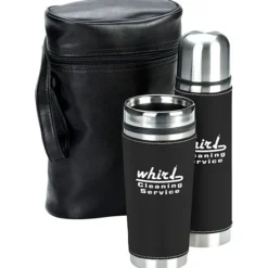 Leatherette Tumbler/Vacuum Bottle Set - Screen