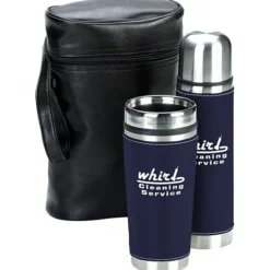 Leatherette Tumbler/Vacuum Bottle Set - Screen