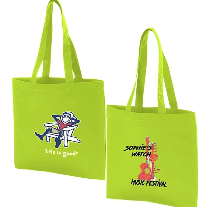 Life is Good Color Cotton Sheeting Tote - Full Color - Adirondack