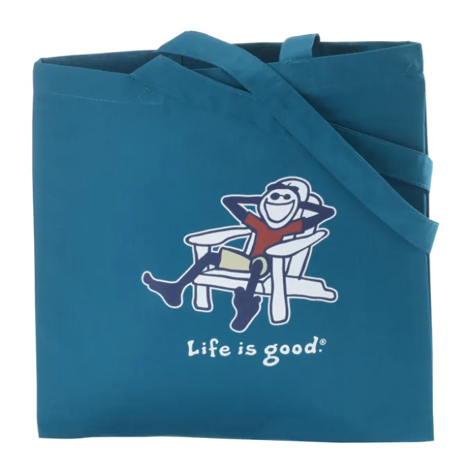 Life is Good Color Cotton Sheeting Tote - Full Color - Adirondack