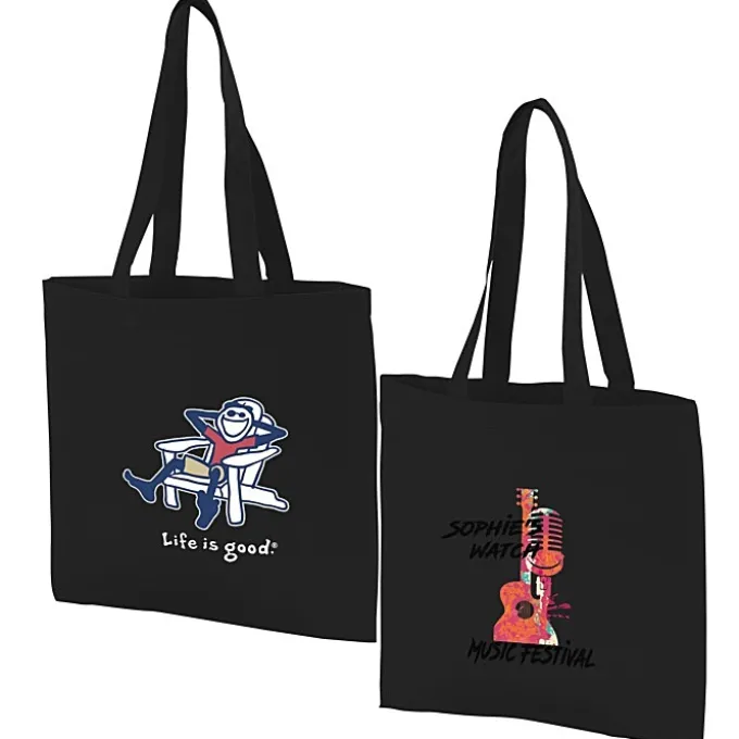 Life is Good Color Cotton Sheeting Tote - Full Color - Adirondack