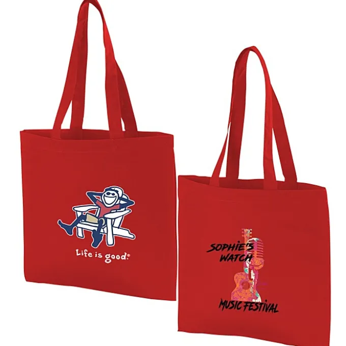Life is Good Color Cotton Sheeting Tote - Full Color - Adirondack