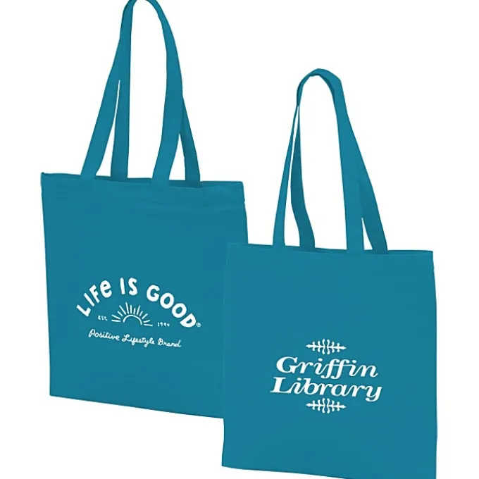 Life is Good Color Cotton Sheeting Tote - Sun