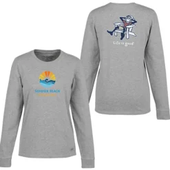 Life is Good Crusher Long Sleeve Tee - Ladies' - Full Color - Adirondack