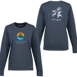 Life is Good Crusher Long Sleeve Tee - Ladies' - Full Color - Adirondack
