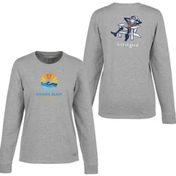 Life is Good Crusher Long Sleeve Tee - Ladies' - Full Color - Adirondack