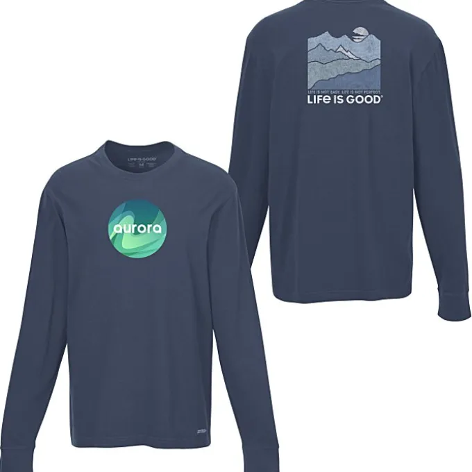 Life is Good Crusher Long Sleeve Tee - Men's - Full Color - Mountains
