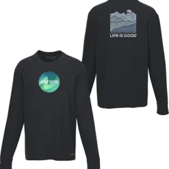 Life is Good Crusher Long Sleeve Tee - Men's - Full Color - Mountains