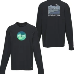 Life is Good Crusher Long Sleeve Tee - Men's - Full Color - Mountains