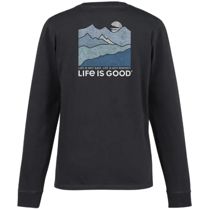 Life is Good Crusher Long Sleeve Tee - Ladies' - Full Color - Mountains