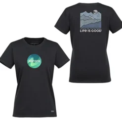 Life is Good Crusher Tee - Ladies' - Full Color - Colors - Mountains