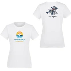Life is Good Crusher Tee - Ladies' - Full Color - White - Adirondack