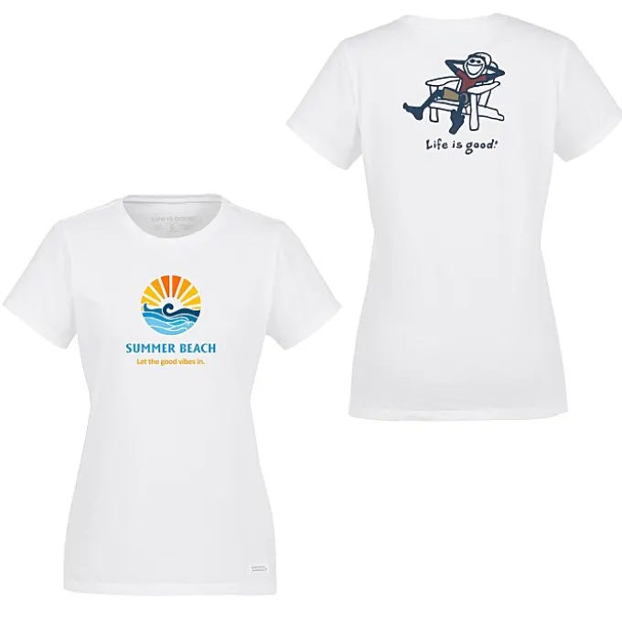 Life is Good Crusher Tee - Ladies' - Full Color - White - Adirondack