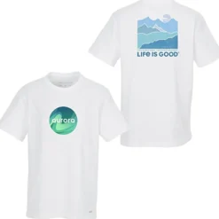Life is Good Crusher Tee - Men's - Full Color - White - Mountains