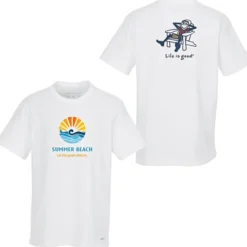 Life is Good Crusher Tee - Men's - Full Color - White - Adirondack