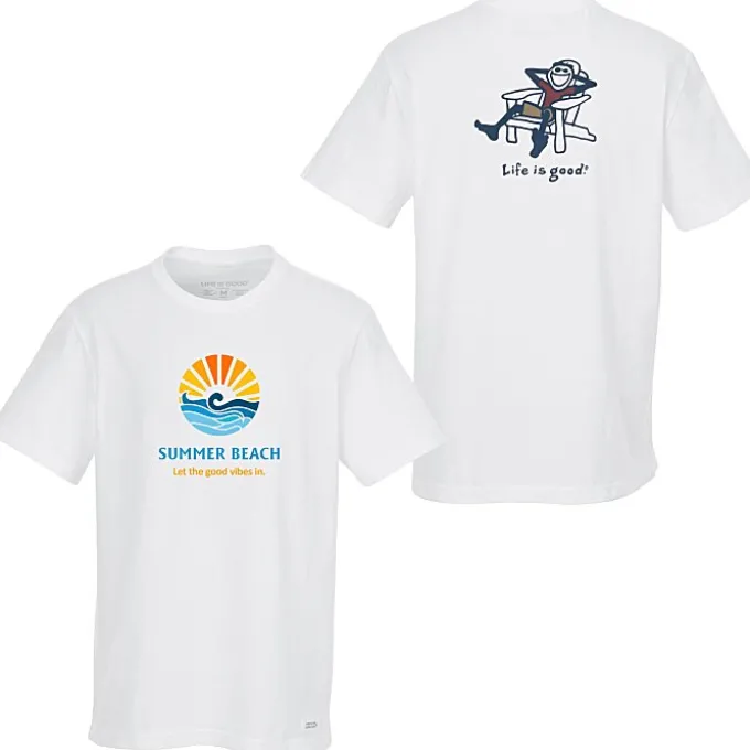 Life is Good Crusher Tee - Men's - Full Color - White - Adirondack
