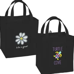 Life is Good Grocery Tote - Full Color - Daisy