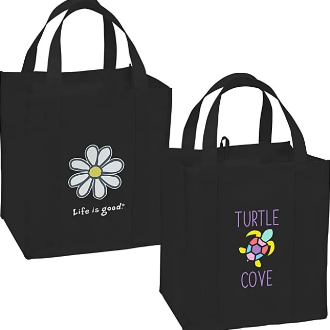 Life is Good Grocery Tote - Full Color - Daisy