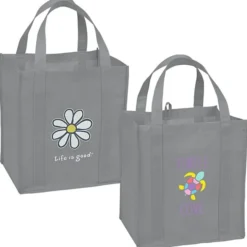 Life is Good Grocery Tote - Full Color - Daisy