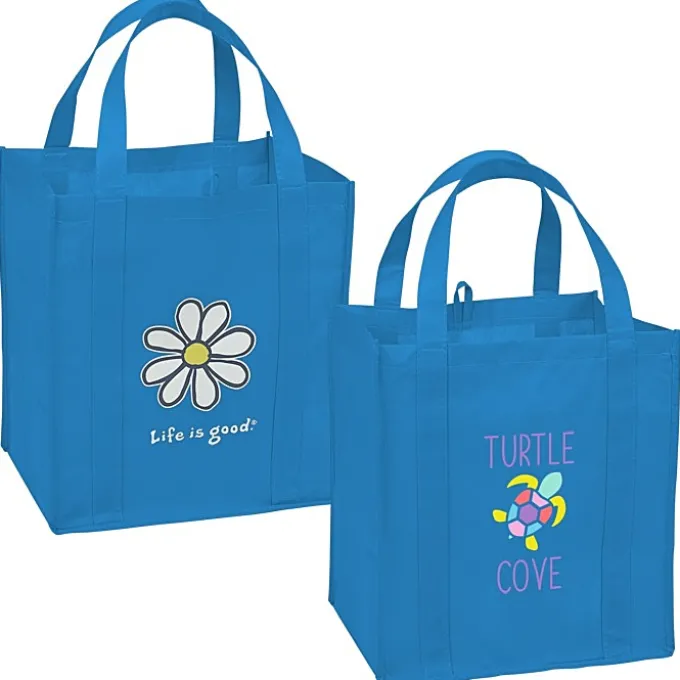 Life is Good Grocery Tote - Full Color - Daisy
