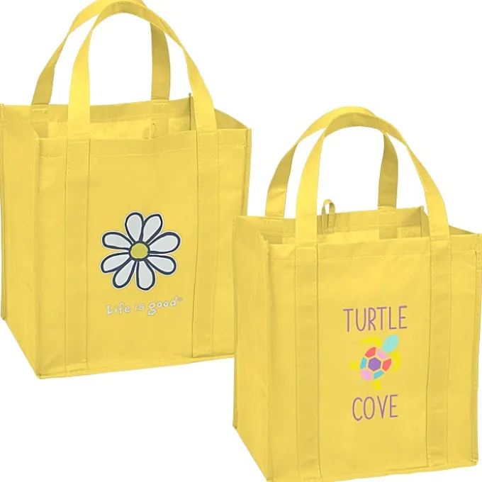 Life is Good Grocery Tote - Full Color - Daisy