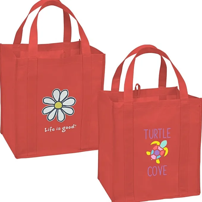 Life is Good Grocery Tote - Full Color - Daisy
