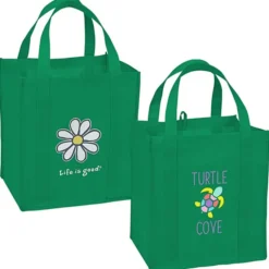 Life is Good Grocery Tote - Full Color - Daisy