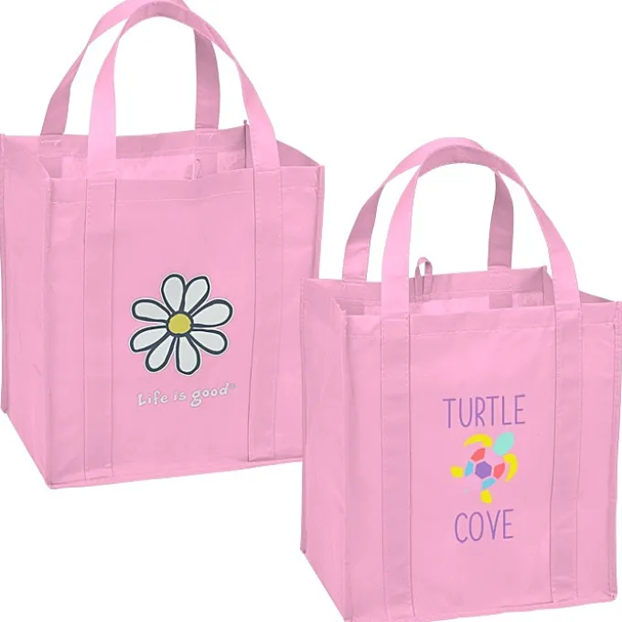 Life is Good Grocery Tote - Full Color - Daisy