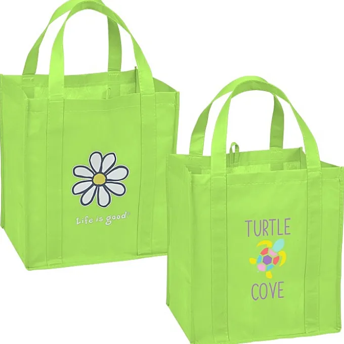 Life is Good Grocery Tote - Full Color - Daisy