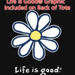 Life is Good Grocery Tote - Full Color - Daisy
