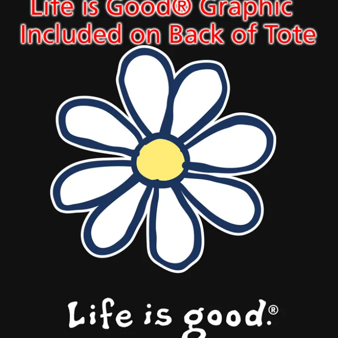 Life is Good Grocery Tote - Full Color - Daisy