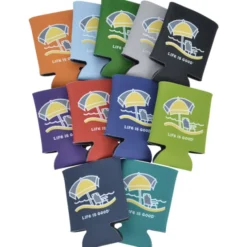 Life is Good Koozie® Can Cooler - Full Color - Beach Umbrella