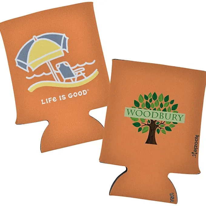 Life is Good Koozie® Can Cooler - Full Color - Beach Umbrella