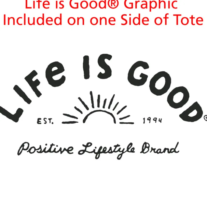 Life is Good Natural Cotton Sheeting Tote - Sun