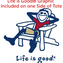 Life is Good Natural Cotton Sheeting Tote - Full Color - Adirondack