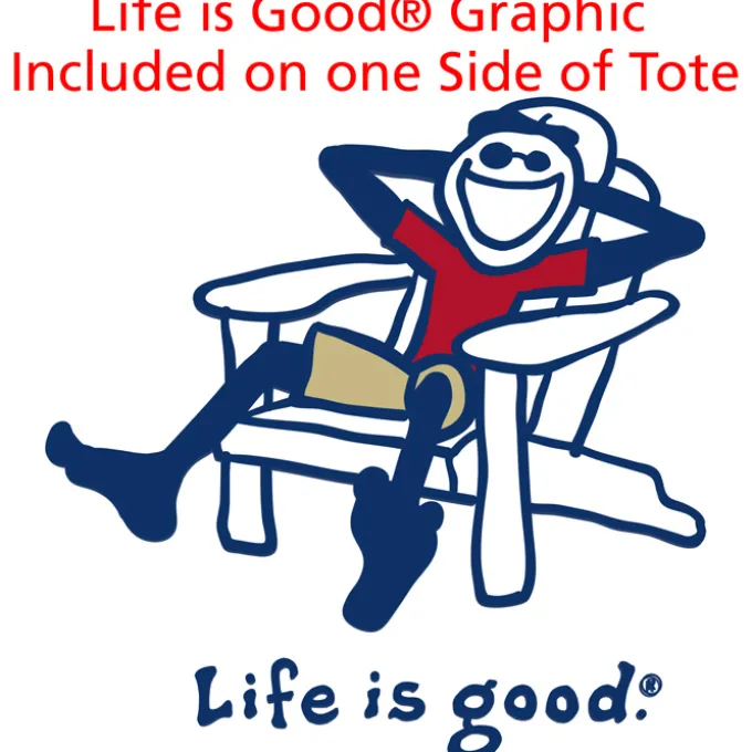 Life is Good Natural Cotton Sheeting Tote - Full Color - Adirondack